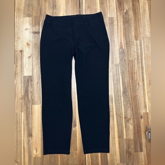 Eileen Fisher Tapered Stretch Versatile Elastic Waist Pull On Black Pants Size S - Picture 2 of 10
